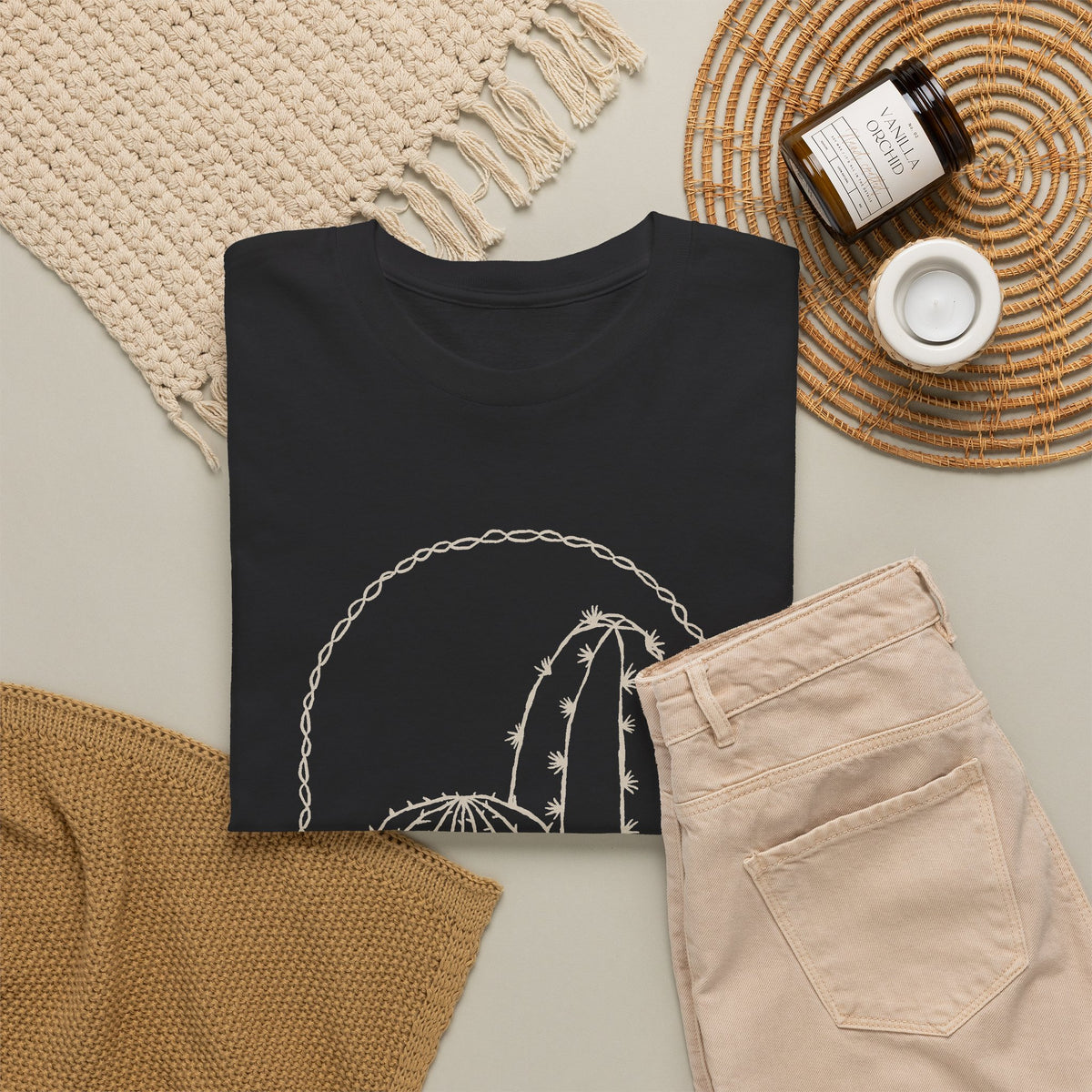 Minimal Cactus T-Shirt – Desert Line Art Unisex Graphic Tee