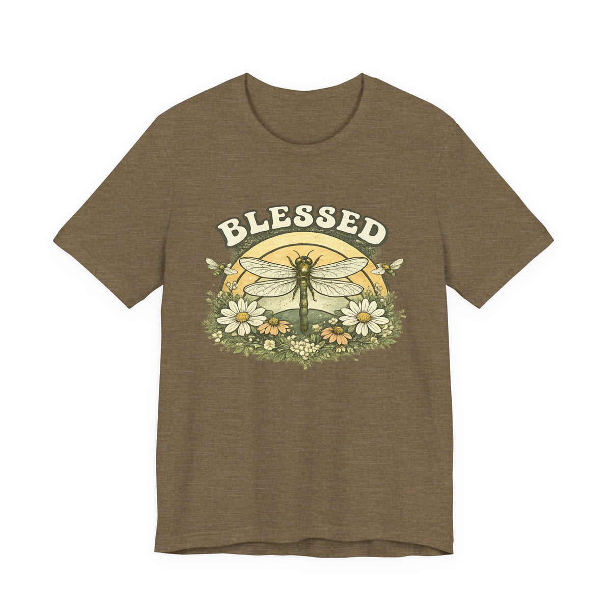 Blessed Dragonfly Shirt Floral Nature T Shirt Boho Faith Tee Vintage Botanical Graphic