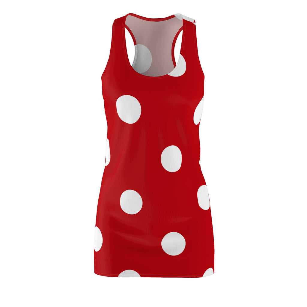 Red Polka Dot Racerback Dress  Sexy Retro Summer Sundress