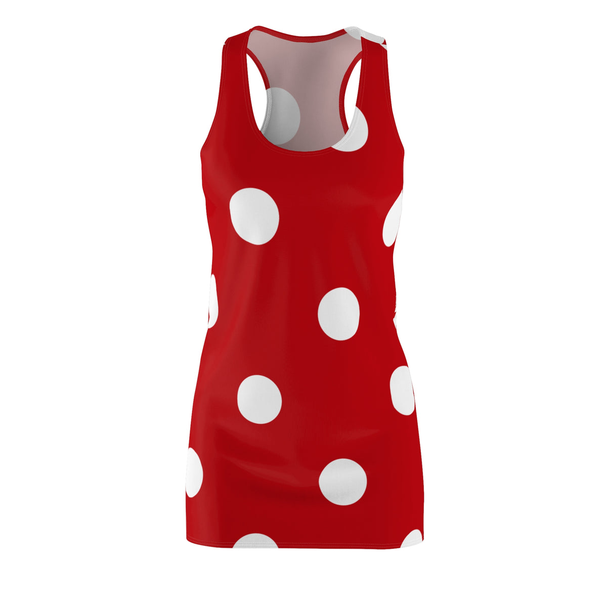 Red Polka Dot Racerback Dress  Sexy Retro Summer Sundress