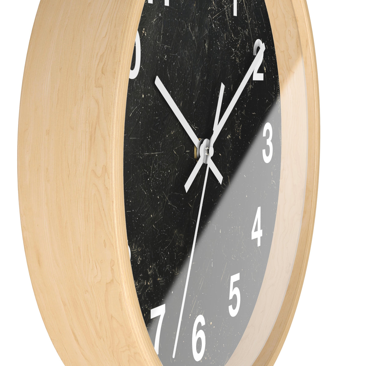 Distressed Black Marble Numbers Wall Clock | Modern Minimalist Timepiece