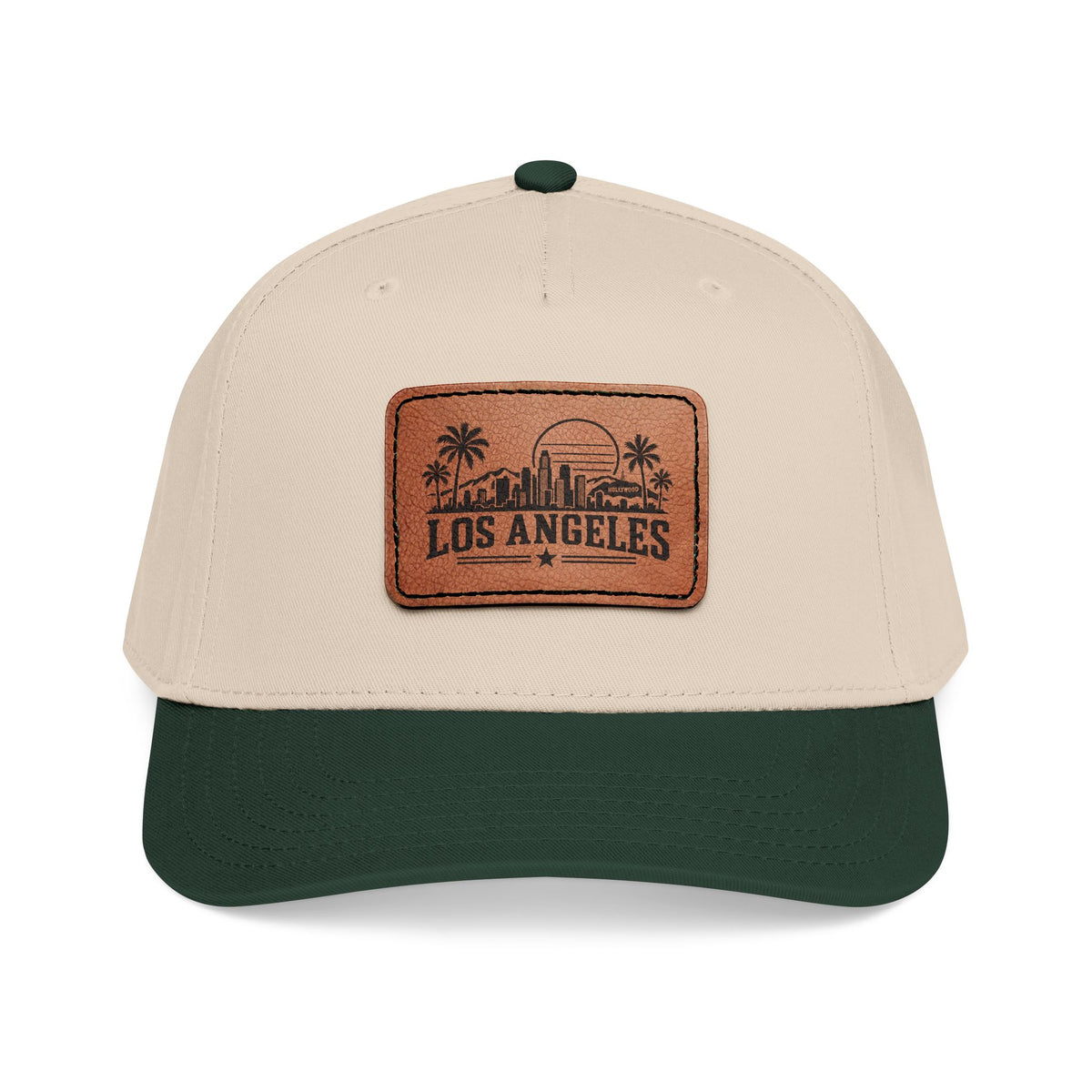 Los Angeles Leather Patch Mid Profile Baseball Cap – California City Hat
