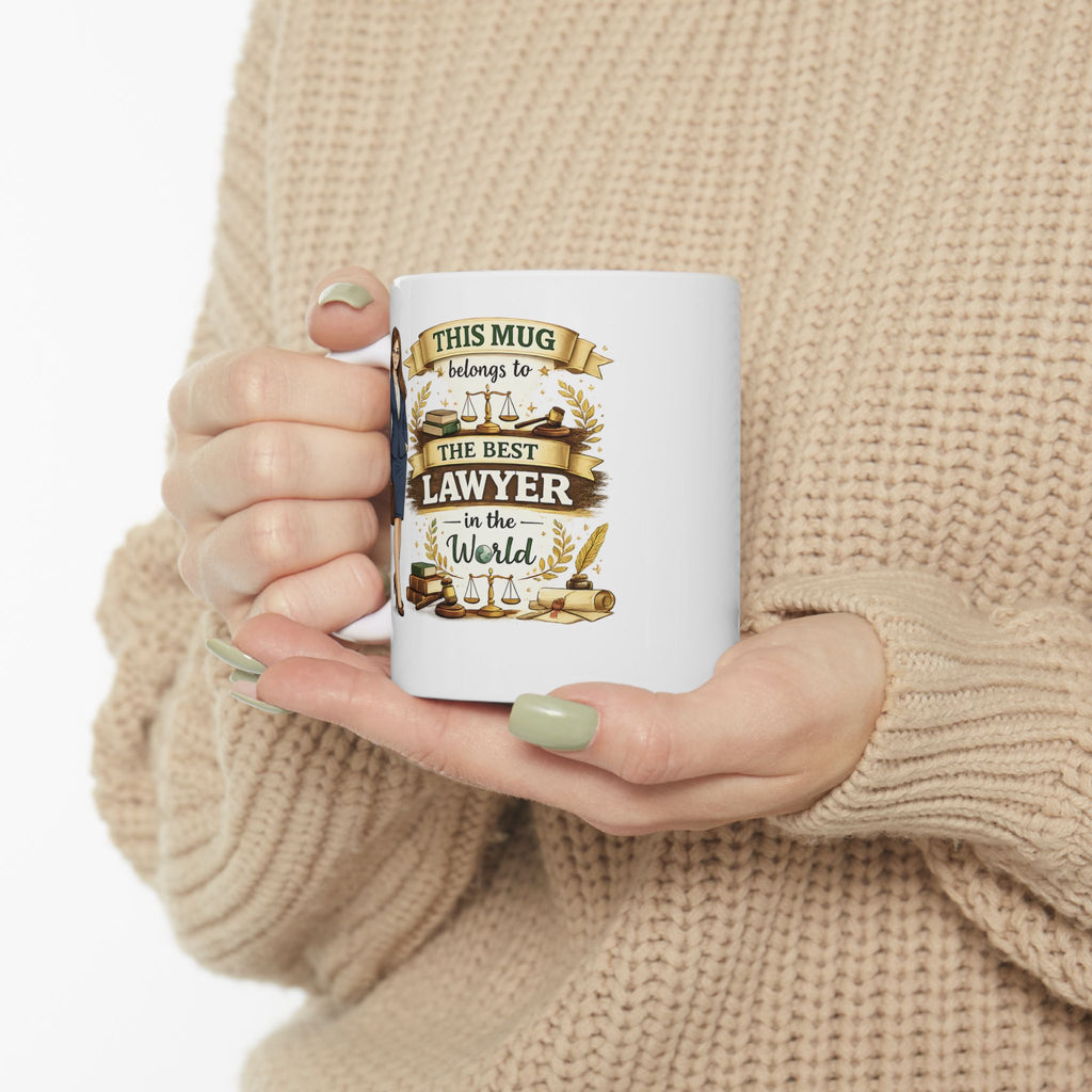 Best Lawyer Mug This Mug Belongs To The Best Lawyer in the World, Attorney Coffee Mug Gift, Law Office Cup
