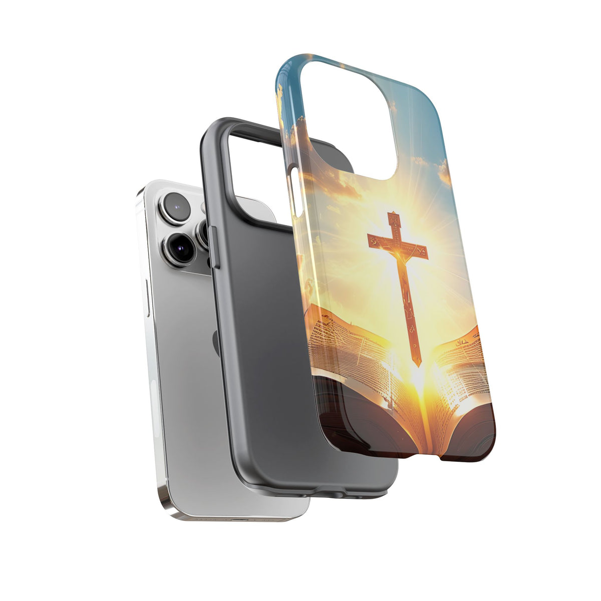 Christian Cross & Bible Tough Phone Case – Faith Design