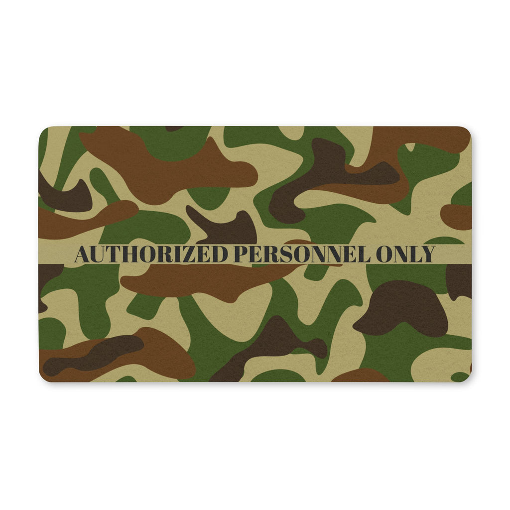 Authorized Personnel Only Doormat – Camouflage Military Style Entry Mat