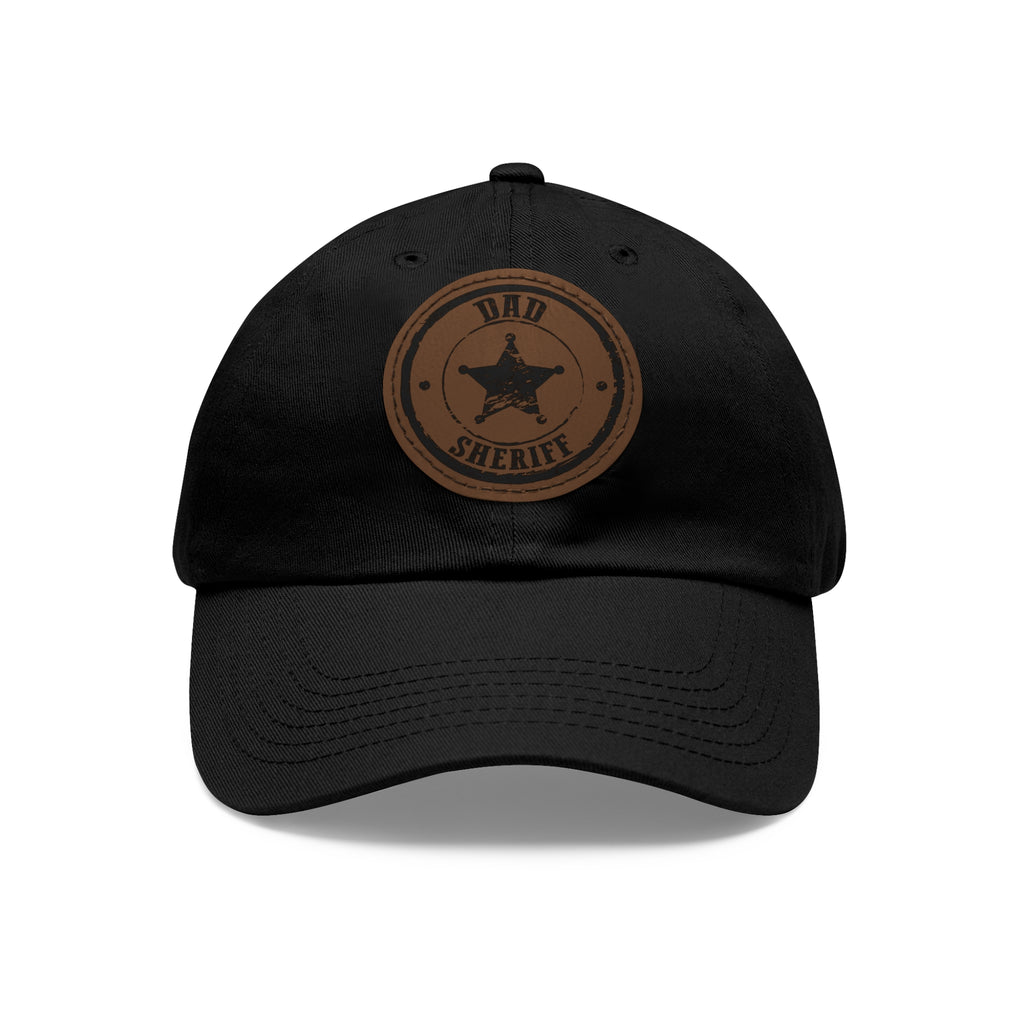 Sheriff Dad Leather Patch Hat – Law Enforcement Father’s Day Baseball Cap