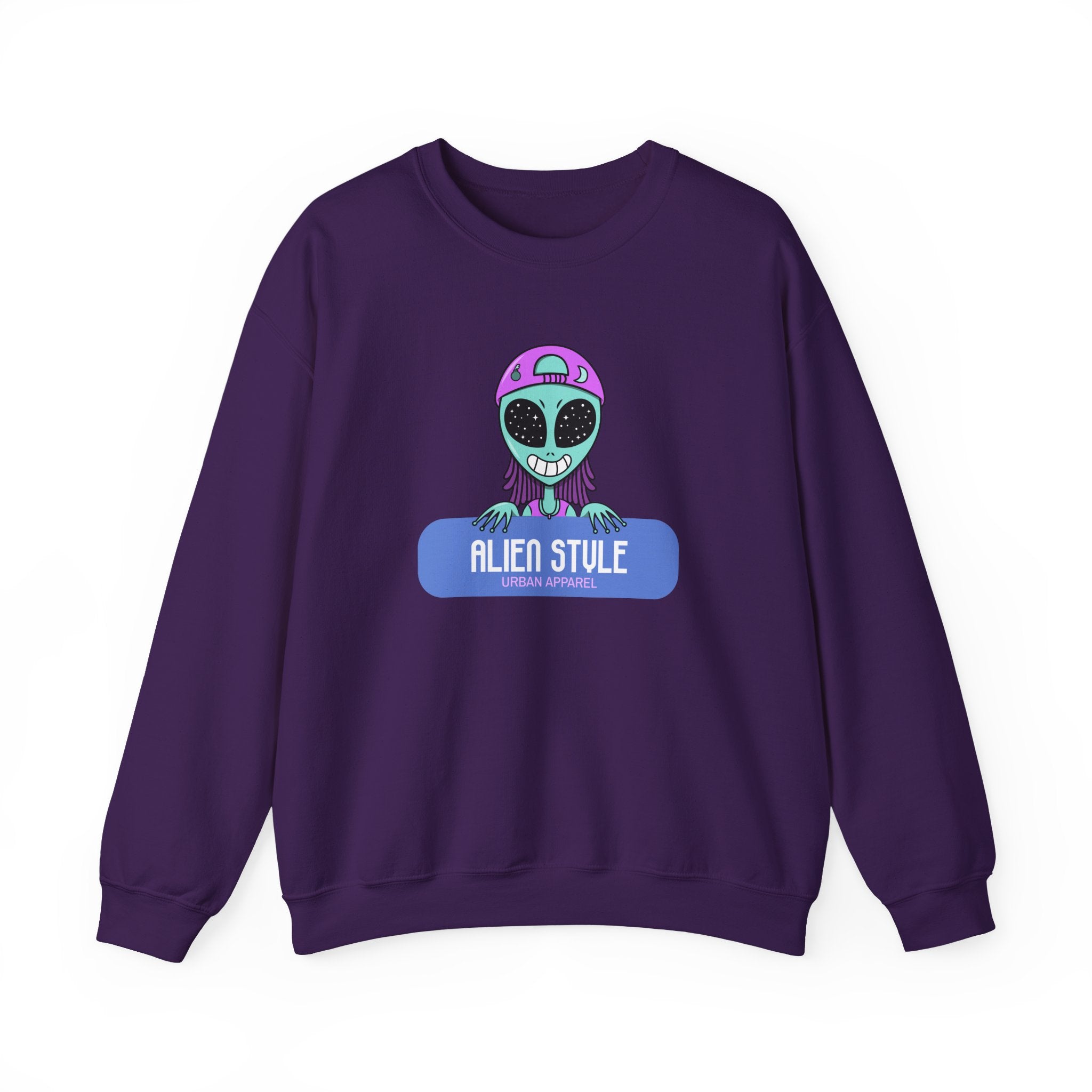Alien Style Urban Sweatshirt, Unisex Crewneck, Streetwear Fashion, Comfy Gift, Casual Style, Cool Graphic Apparel