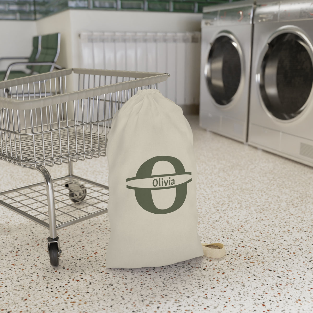 Personalized  Monogram Laundry Bag | Personalized Initial Canvas Laundry Bag