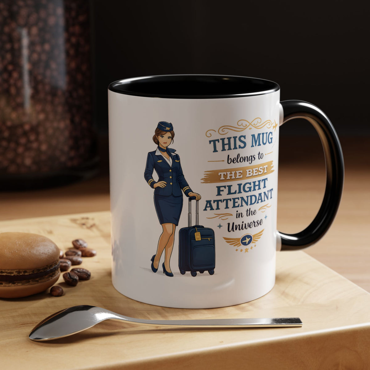Best Flight Attendant Mug  This Mug Belongs To The Best Flight Attendant in the Universe, Cabin Crew Coffee Mug Gift