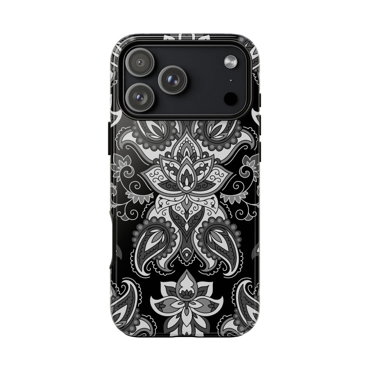 Black Paisley Phone Case – Bandana Pattern Tough Case