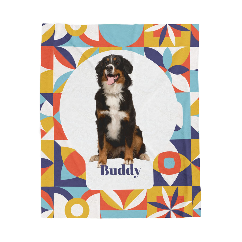 Custom Pet Blanket with Photo  Name  Personalized Dog Blanket  Cat Photo Throw  Sherpa Plush Pet Memorial Gift  PET3