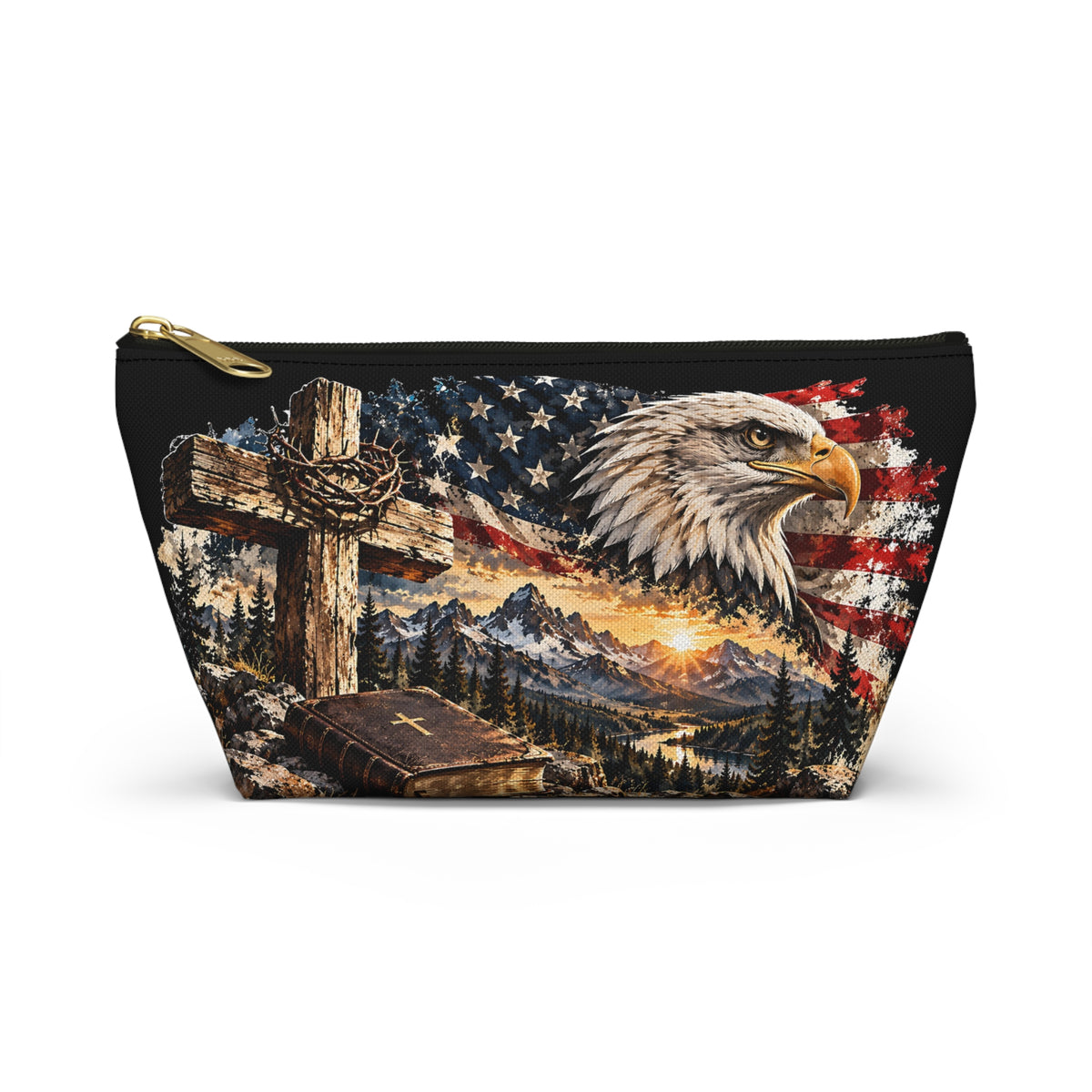 Faith & Freedom Pouch – American Eagle Christian Graphic