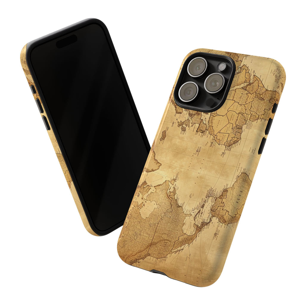 Vintage World Map Tough Phone Case – Antique Travel Design
