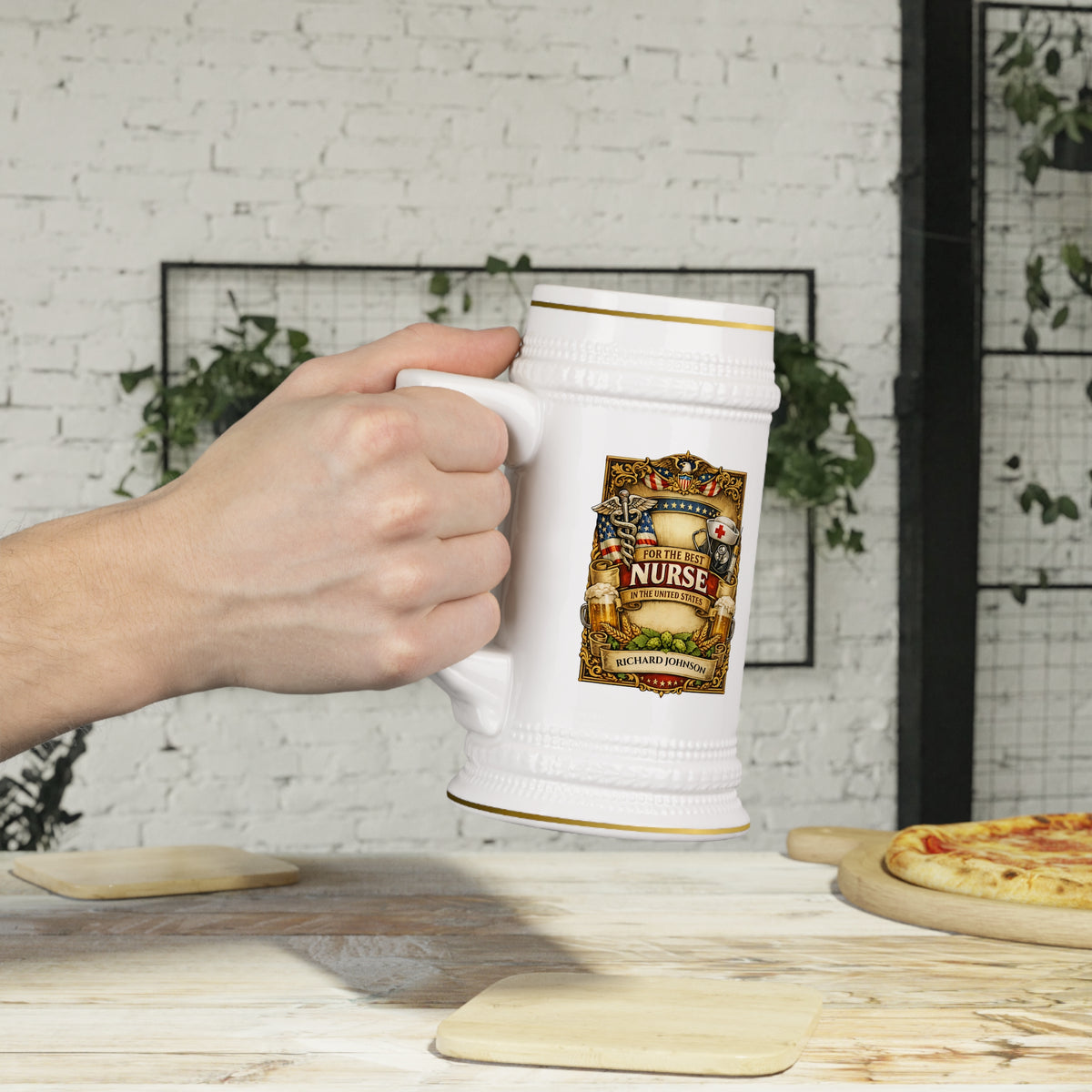 Personalized Nurse Beer Stein 22oz - Custom Name Nurse Mug, Best Nurse Gift