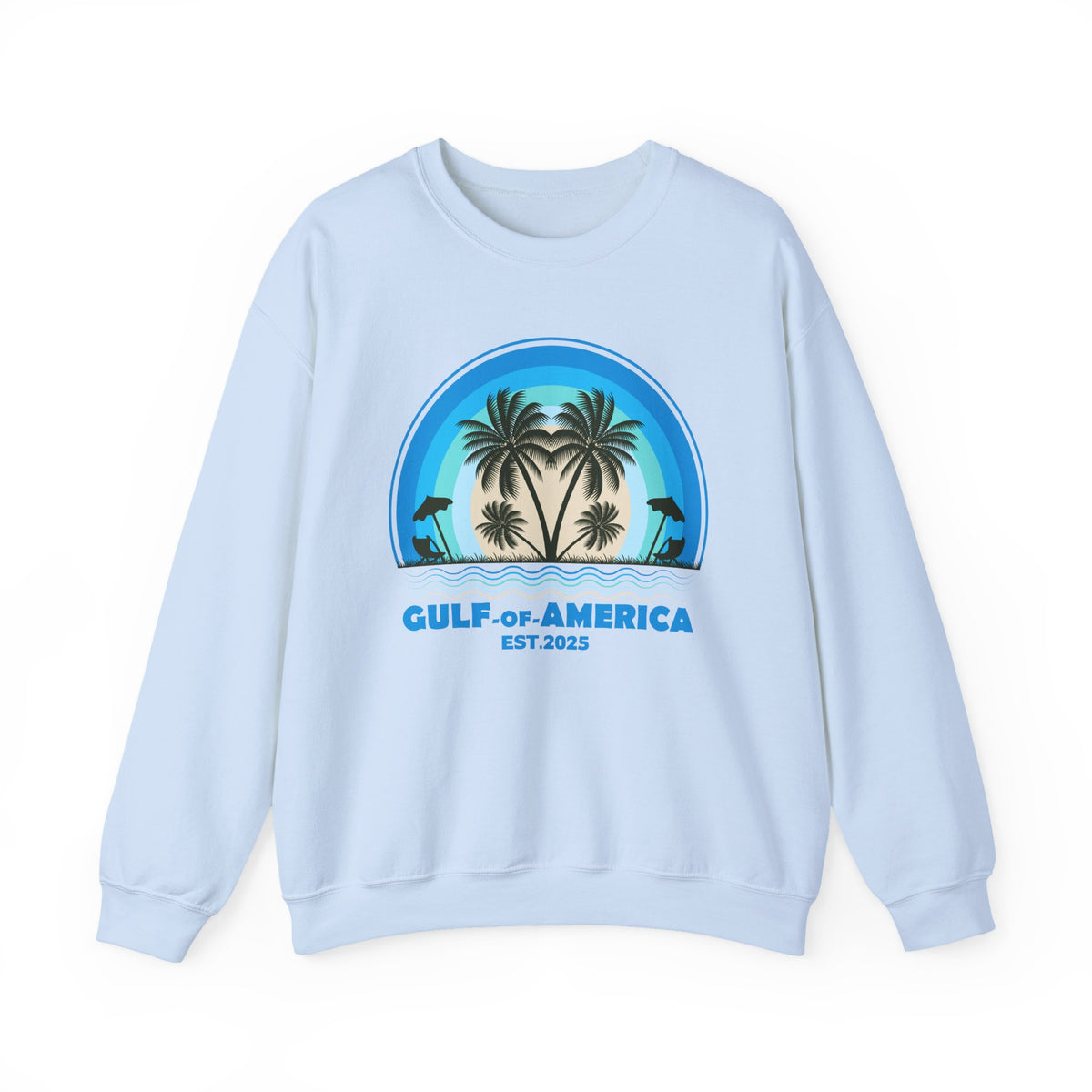Gulf of America Sweatshirt – Coastal Palm Tree Graphic
