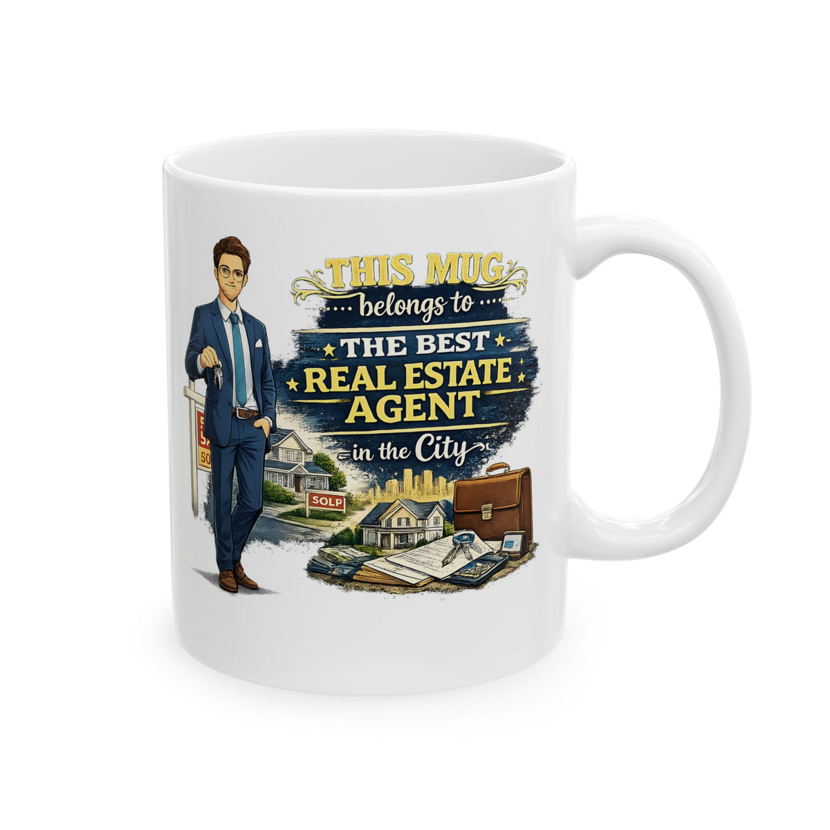 Best Real Estate Agent Mug This Mug Belongs To The Best Realtor in the City, Real Estate Gift Coffee Mug