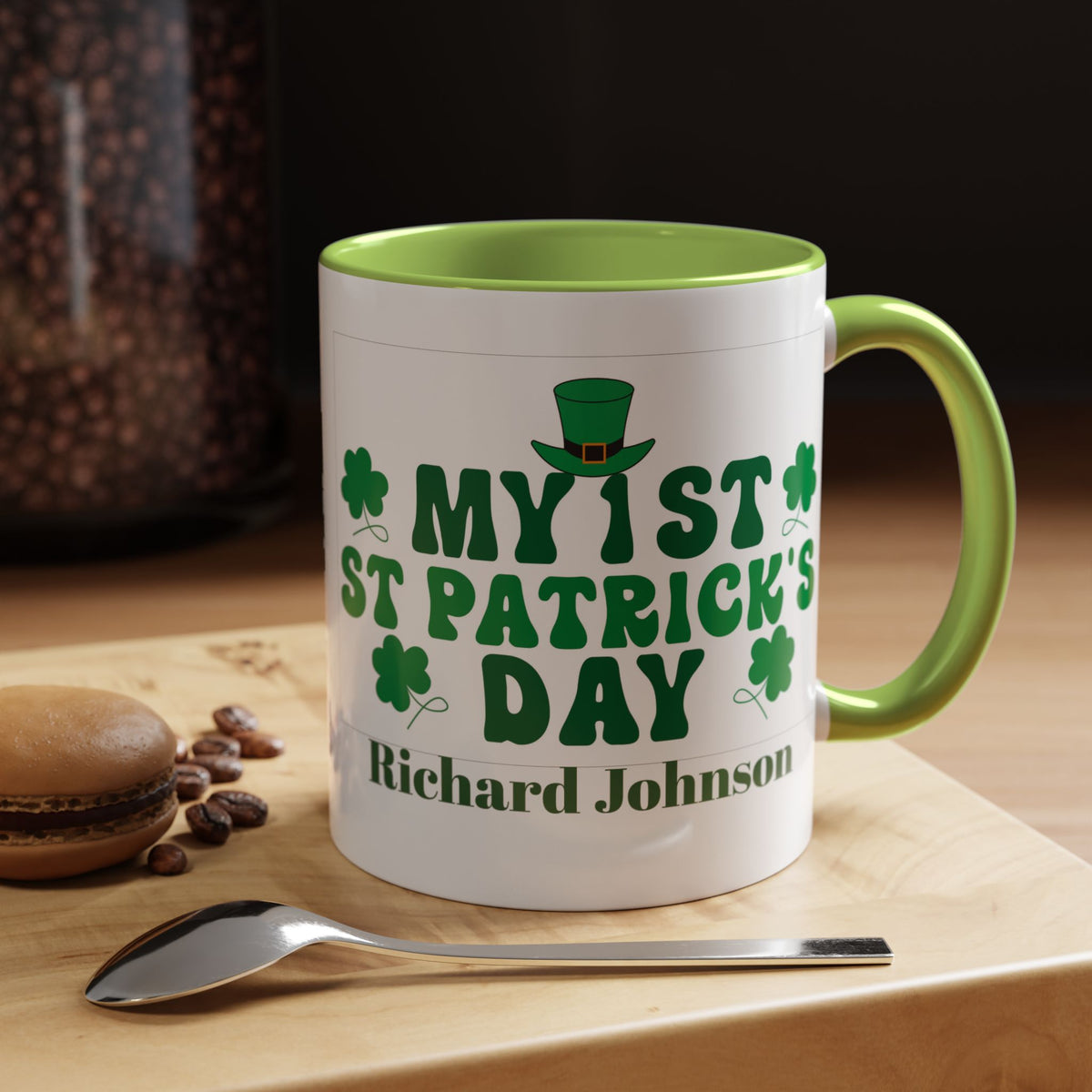 Personalized St. Patrick’s Day Mug with Name – Irish Shamrock Gift