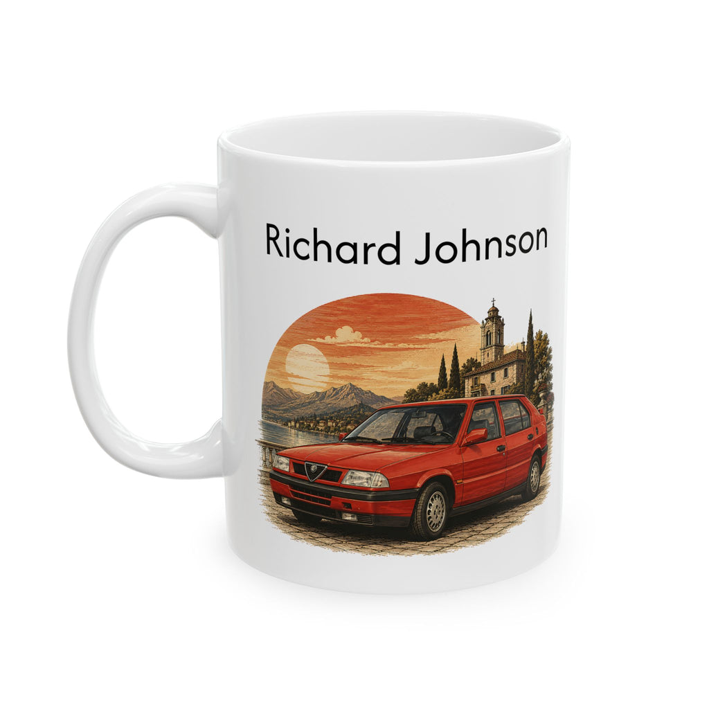 Personalized Name Classic Red Sports Car Mug – Vintage Italian Car Gift