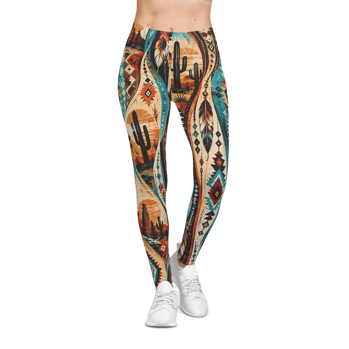 Western Desert Leggings – Southwestern Cactus Print