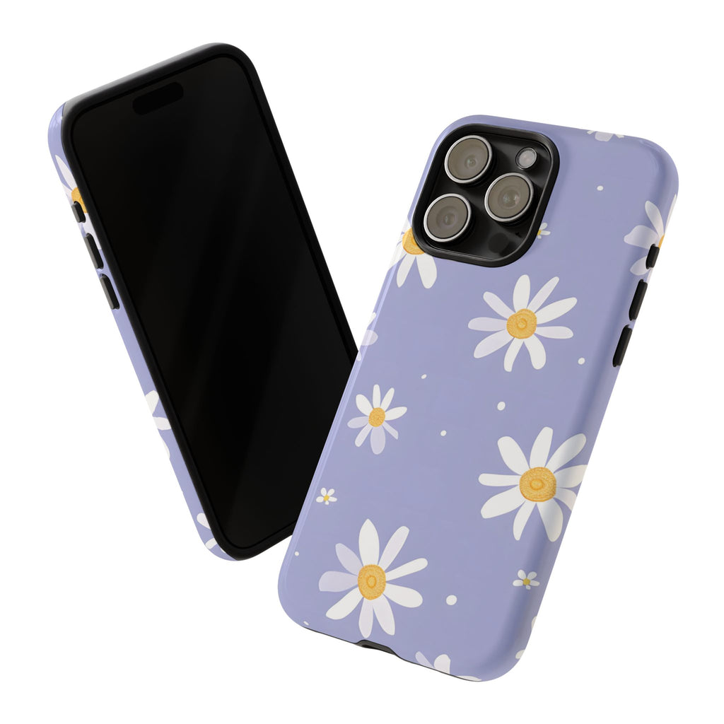 Lavender Daisy Tough Phone Case – Floral Pattern Design