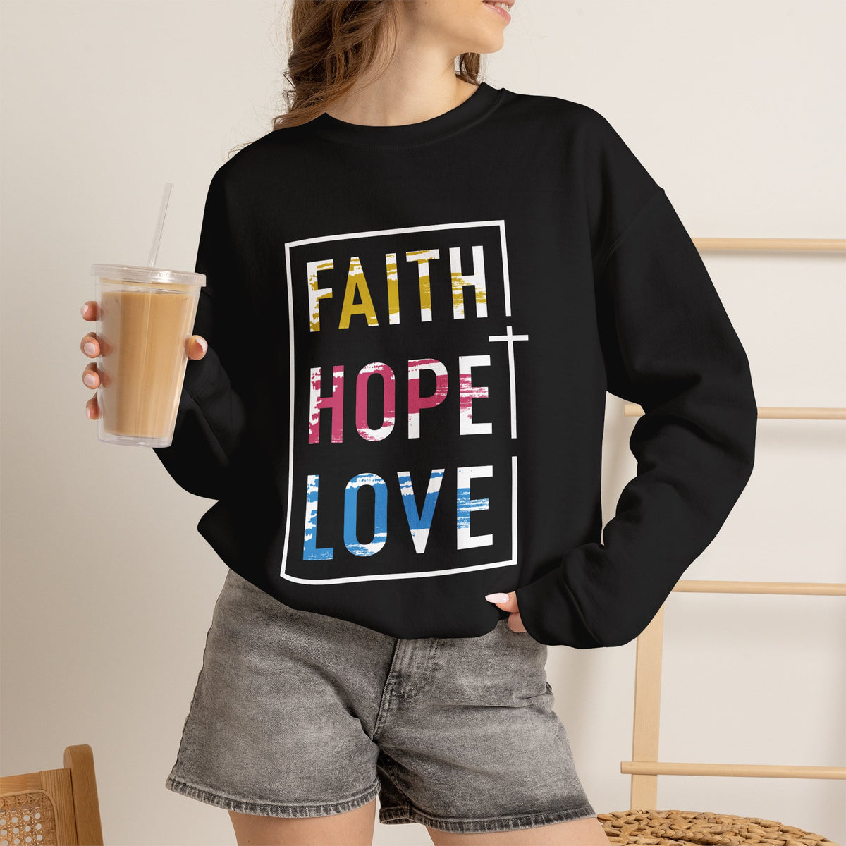 Faith Hope Love Women's Sweatshirt – Inspirational Graphic