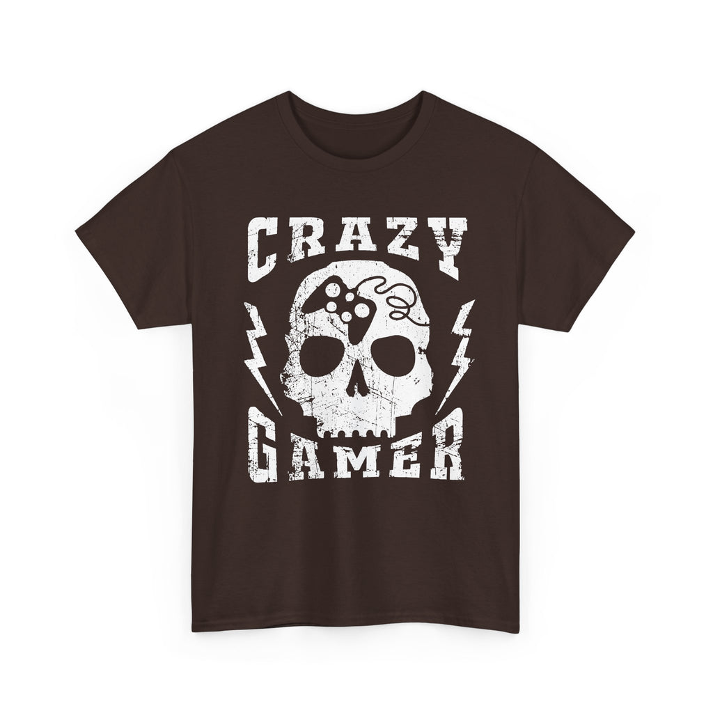 Crazy Gamer T-Shirt – Skull Gaming Streetwear Graphic Tee