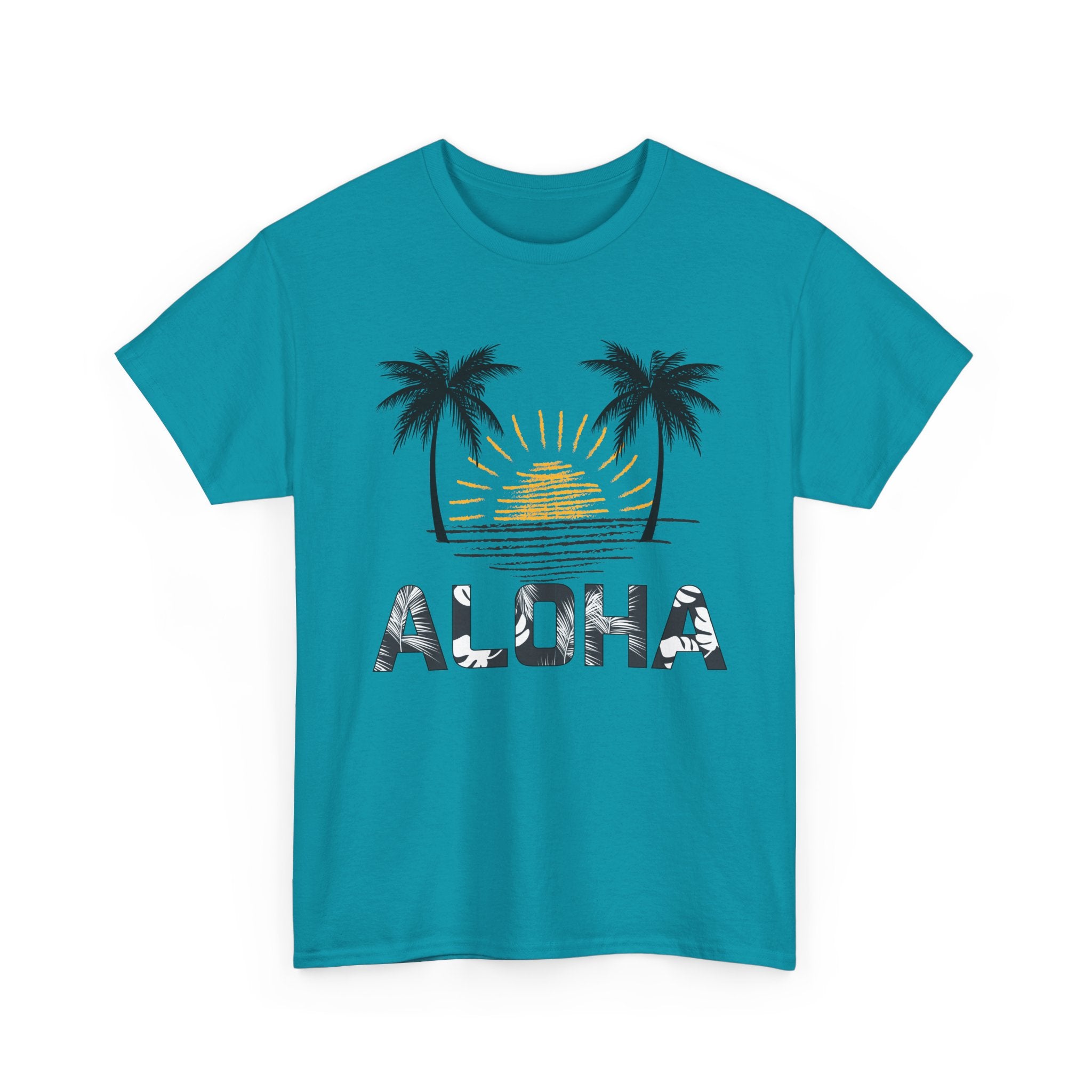 Aloha Palm Sunset T-Shirt — Hawaiian Beach Vibes Tee