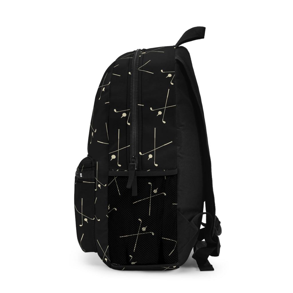 Golf Backpack – Black Golf Pattern Backpack with Bamerix Logo