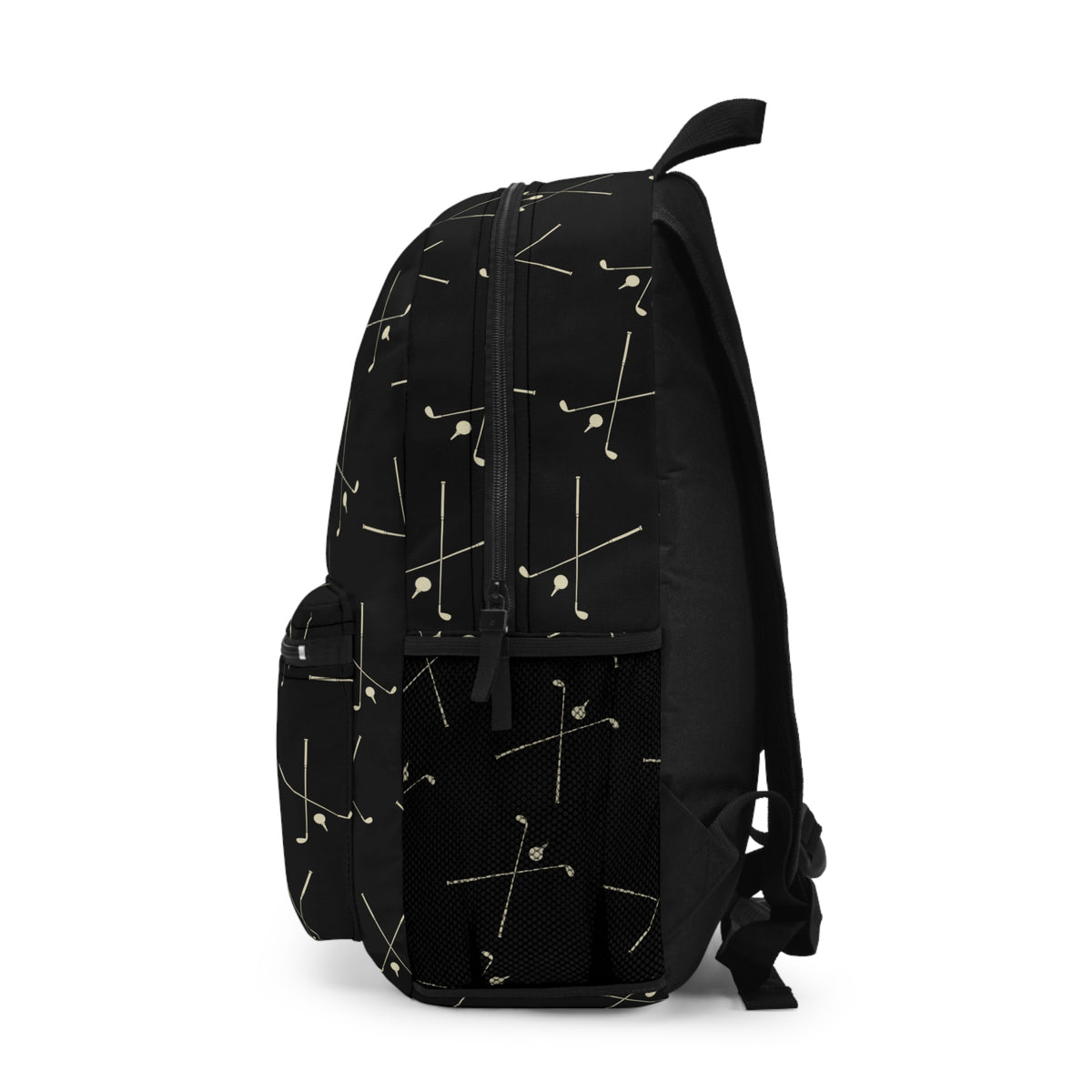 Golf Backpack – Black Golf Pattern Backpack with Bamerix Logo