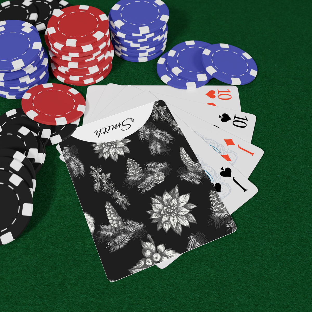 Personalized Family Name Poker Playing Cards – Botanical Floral Design