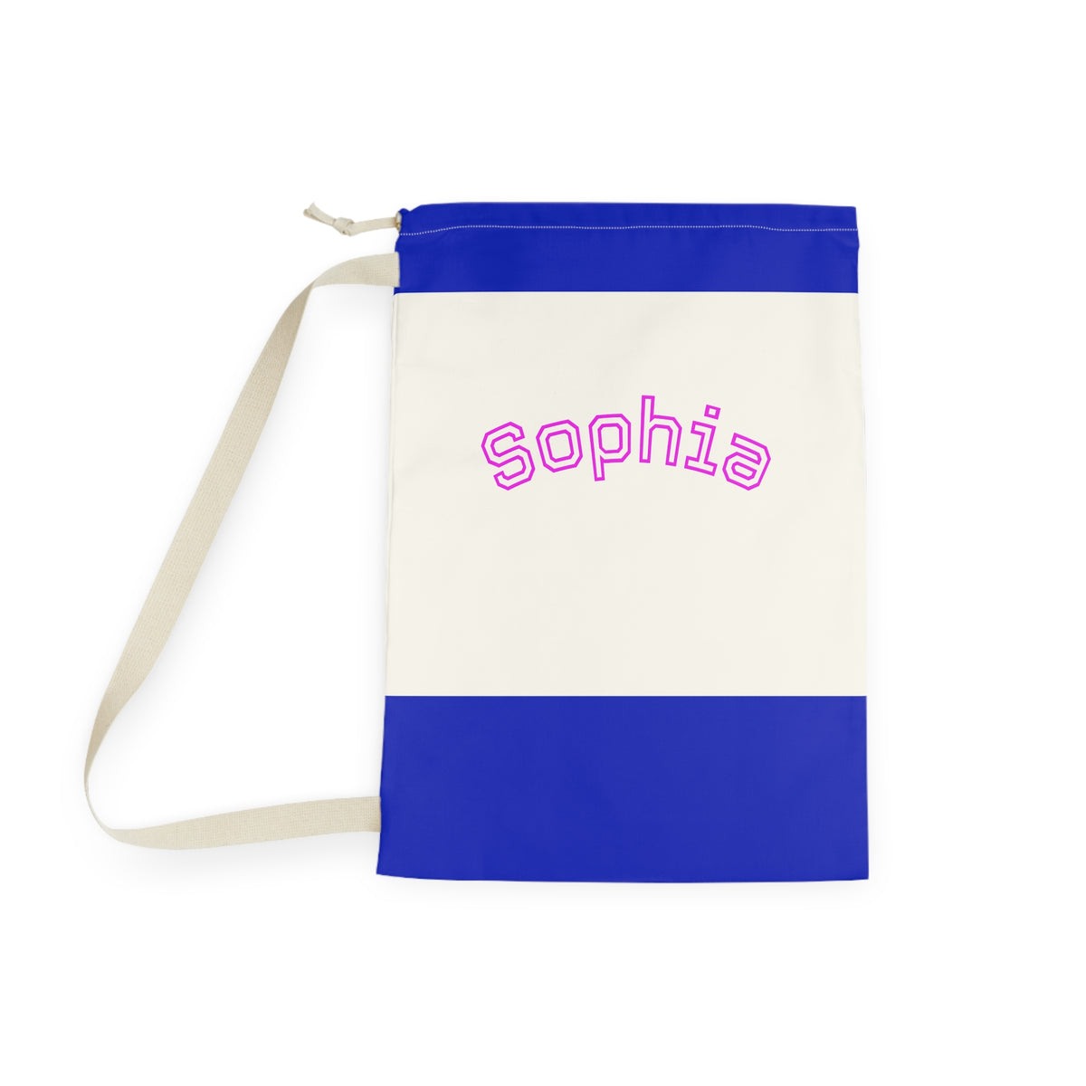 Pink Arched Name Laundry Bag | Personalized Canvas Laundry Bag