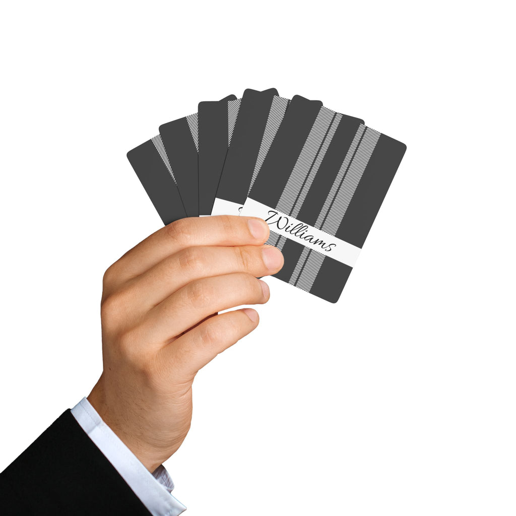Personalized Family Name Poker Playing Cards – Elegant Stripe Design
