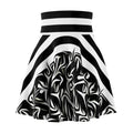 Black & White Abstract Skater Skirt – Modern Graphic Design