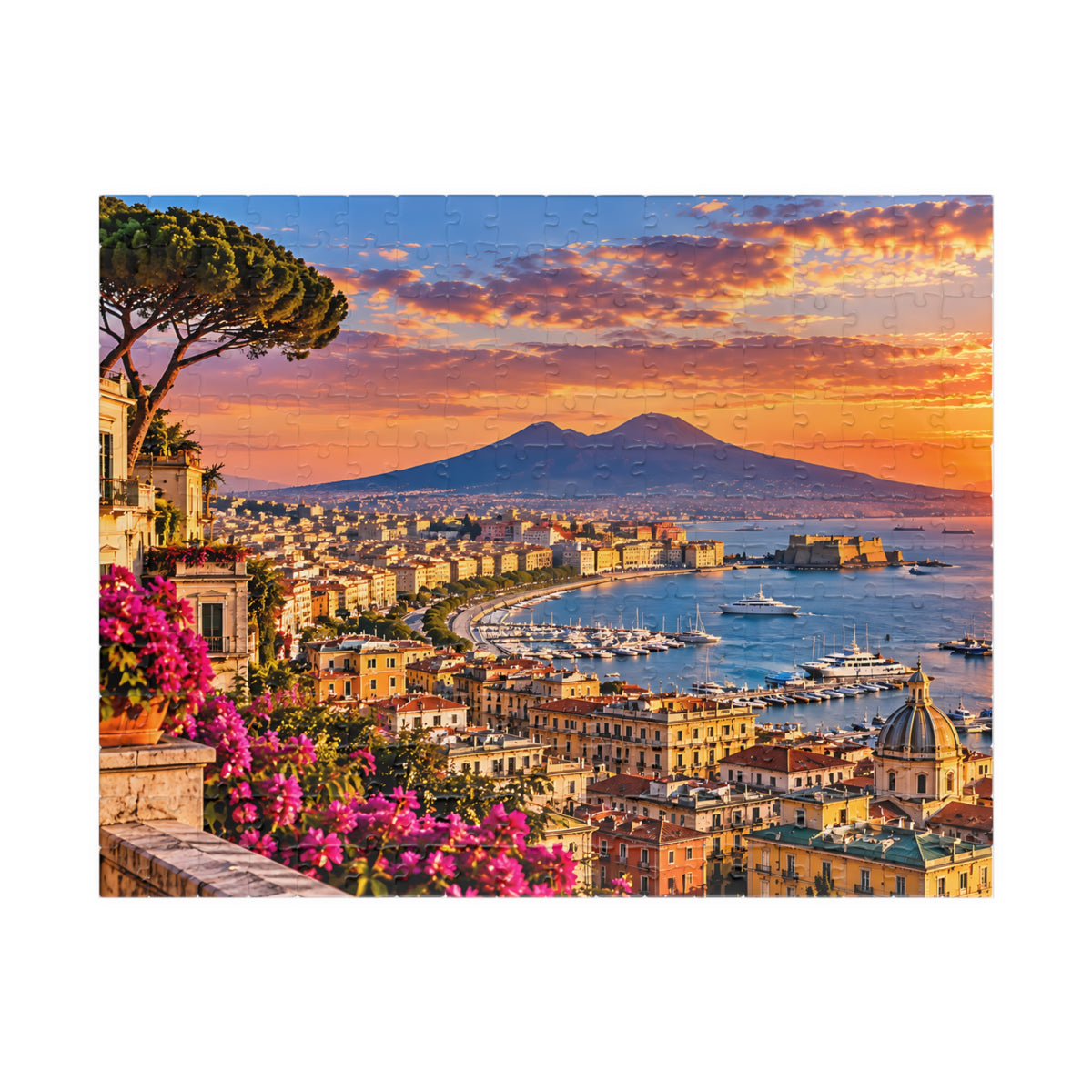 Naples Italy Puzzle – Mount Vesuvius Jigsaw Puzzle  — (110, 252, 520, 1014-piece)