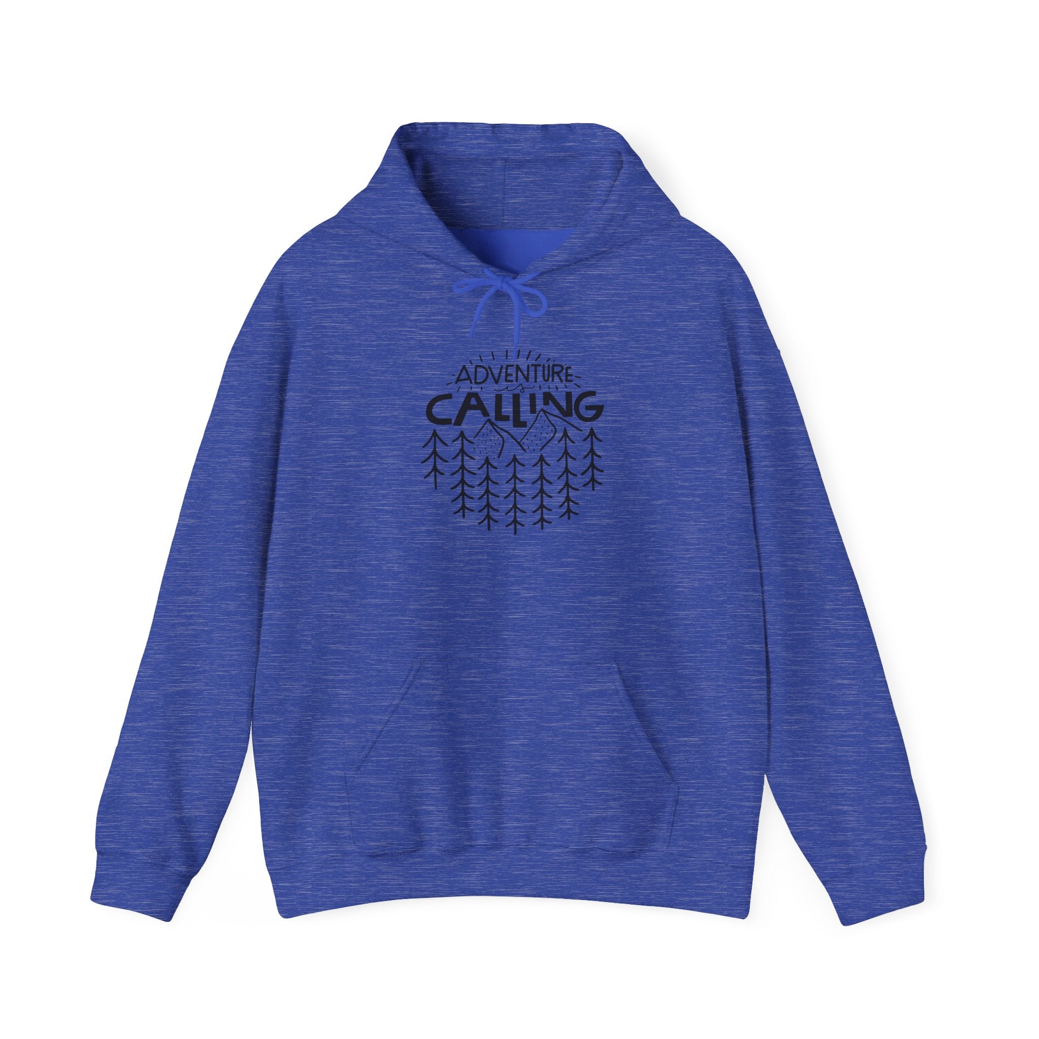 Adventure Calling Hoodie — Forest Trees Graphic Outdoor Pullover