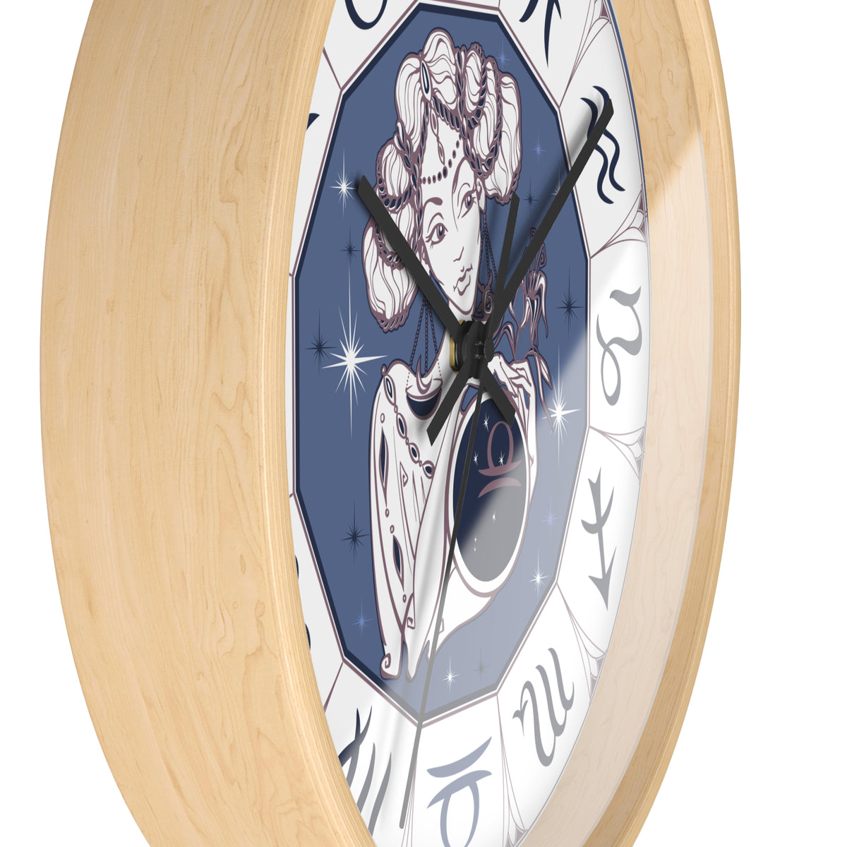 Zodiac Aries Illustration Wall Clock | Astrological Symbols Timepiece