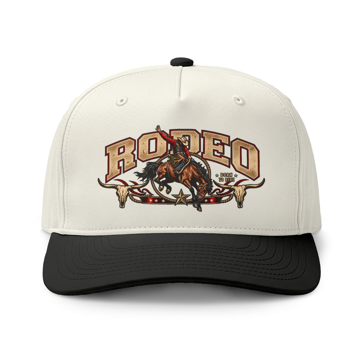 Rodeo Two-Tone Cap – Western Bull Rider Cowboy Hat