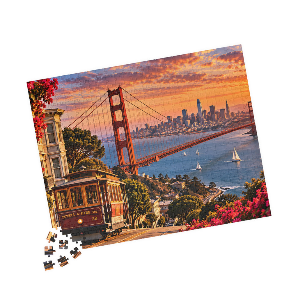 San Francisco Puzzle – Golden Gate Bridge Jigsaw Puzzle (110, 252, 520, 1014-piece)