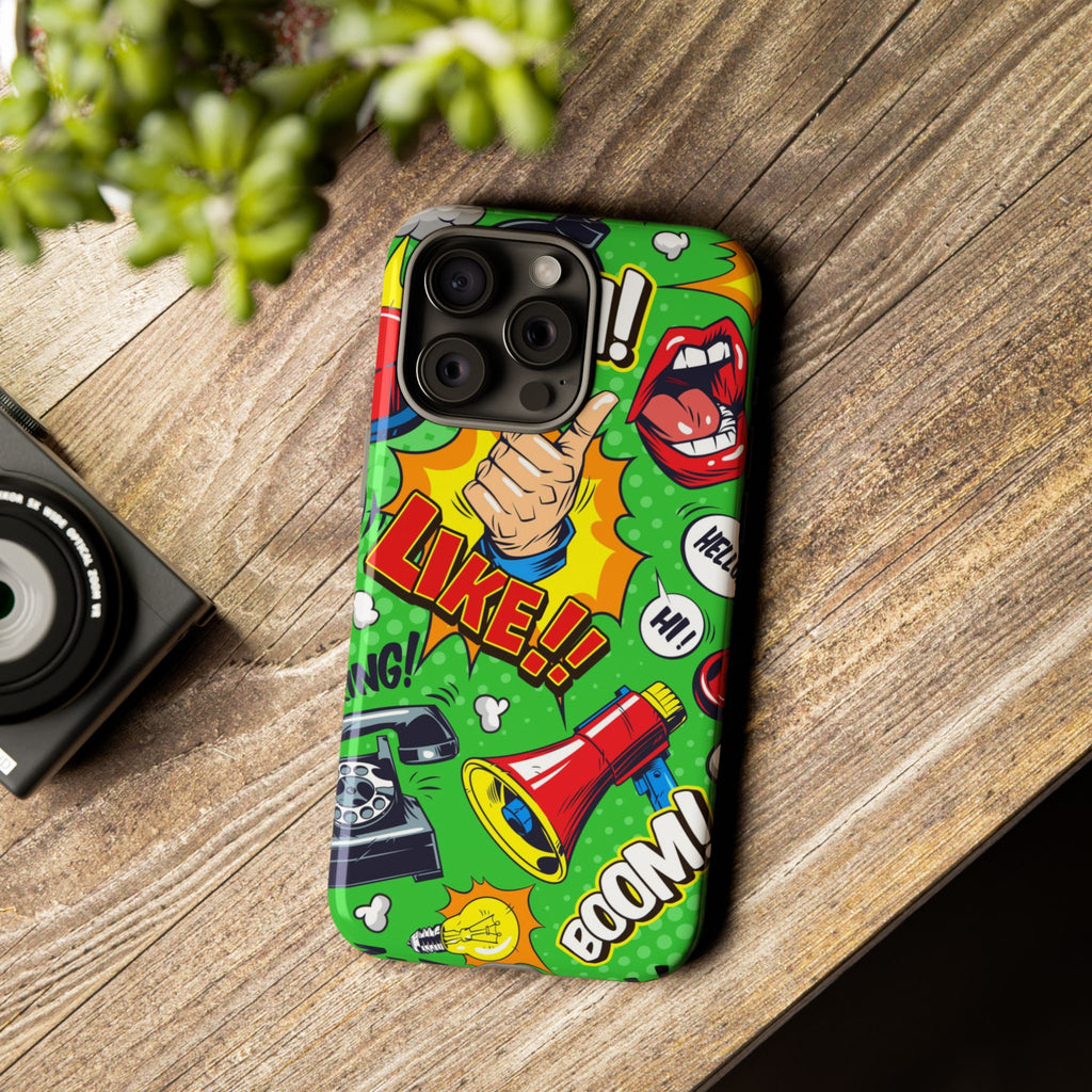 Retro Comic Collage Phone Case – Colorful Pop Art Tough Case