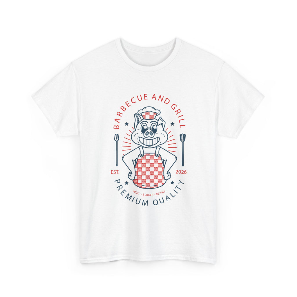 BBQ Pig Chef T-Shirt – Retro Barbecue & Grill Graphic Tee