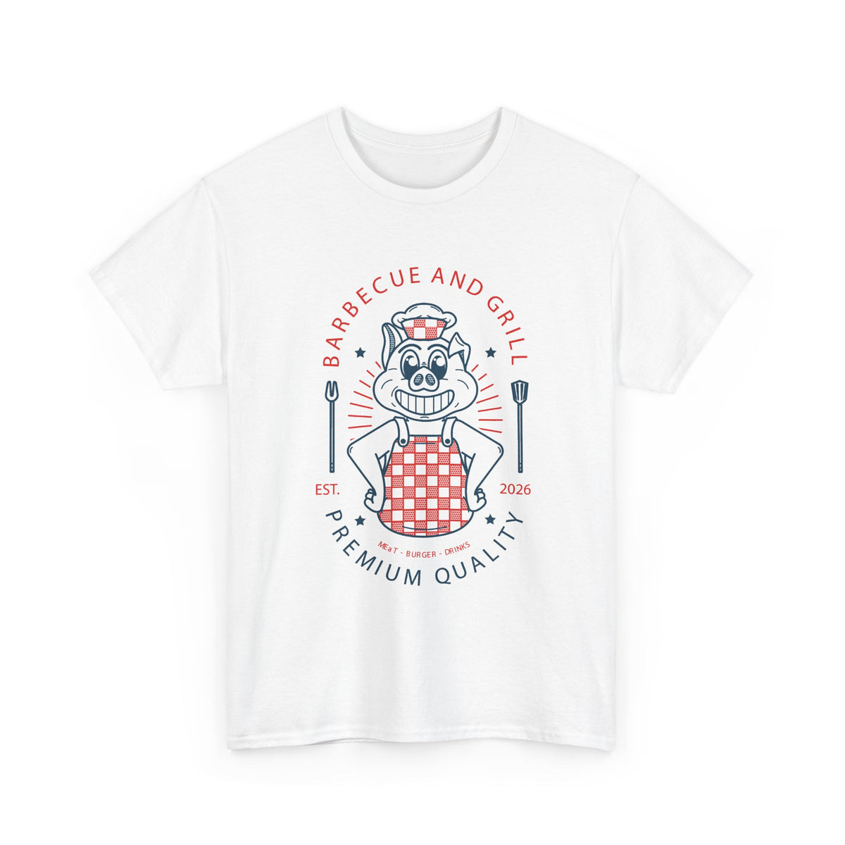BBQ Pig Chef T-Shirt – Retro Barbecue & Grill Graphic Tee