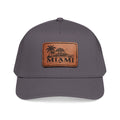Miami Leather Patch Mid Profile Baseball Cap – Florida Palm Tree Hat