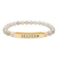 Mama Heart Natural Stone Bracelet – Engraved Beaded Jewelry