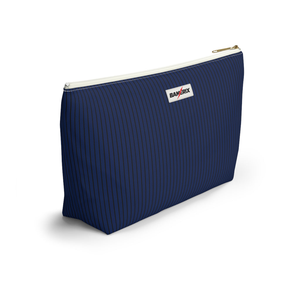 Bamerix Signature Pouch – Navy Pinstripe Minimal Design