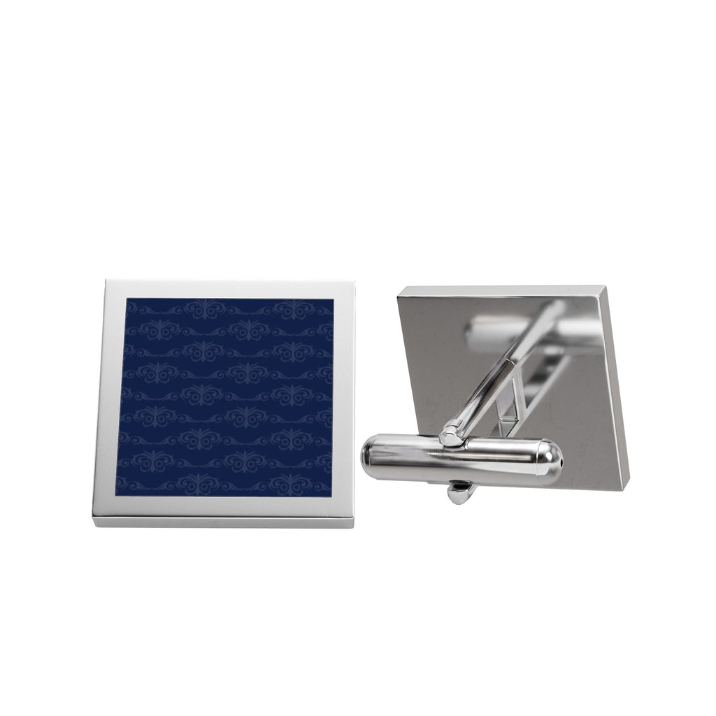 Navy Blue Ornamental Cufflinks – Elegant Cufflinks for Men
