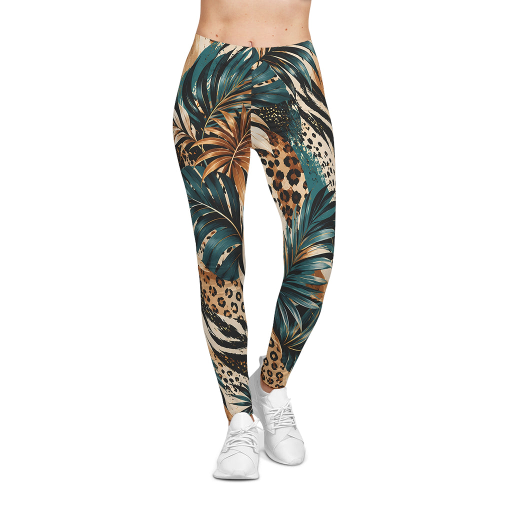 Tropical Leopard Leggings – Botanical Animal Print