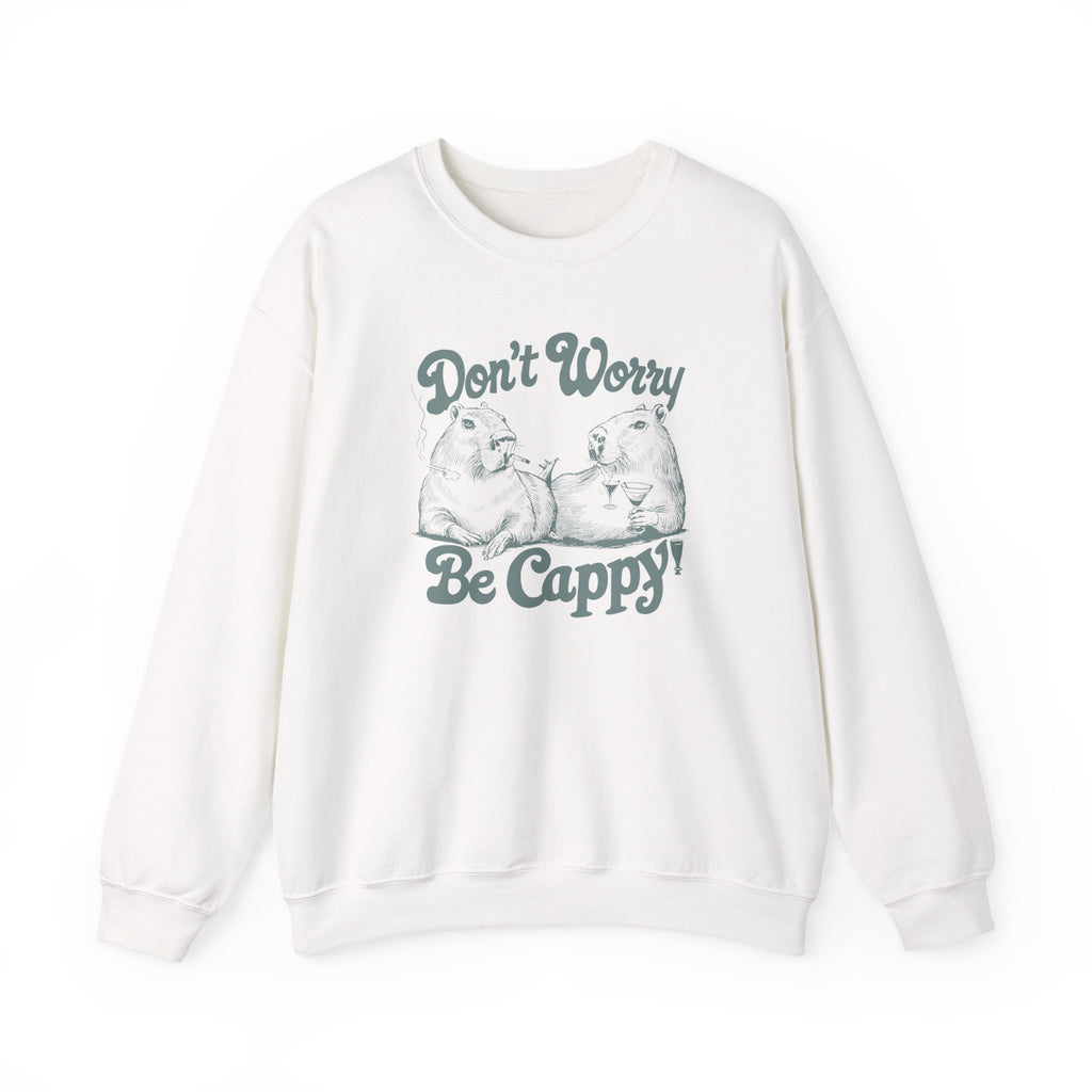 Don't Worry Be Cappy Sweatshirt, Funny Animal Lover Apparel, Cozy Gift for Friends