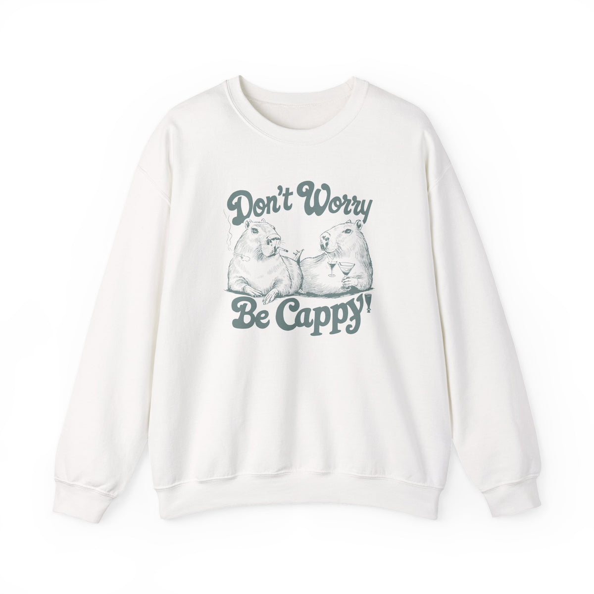 Don't Worry Be Cappy Sweatshirt, Funny Animal Lover Apparel, Cozy Gift for Friends