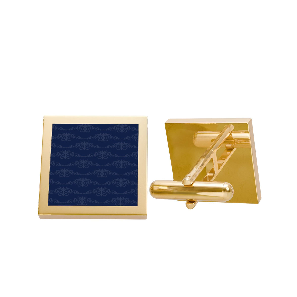 Navy Blue Ornamental Cufflinks – Elegant Cufflinks for Men