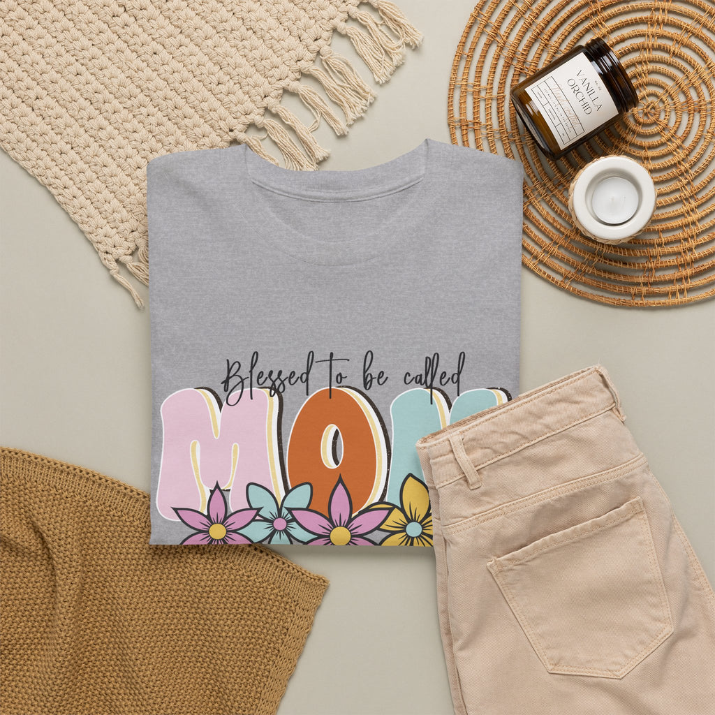 “Blessed to Be Called Mom” T-Shirt – Floral Motherhood Graphic Tee